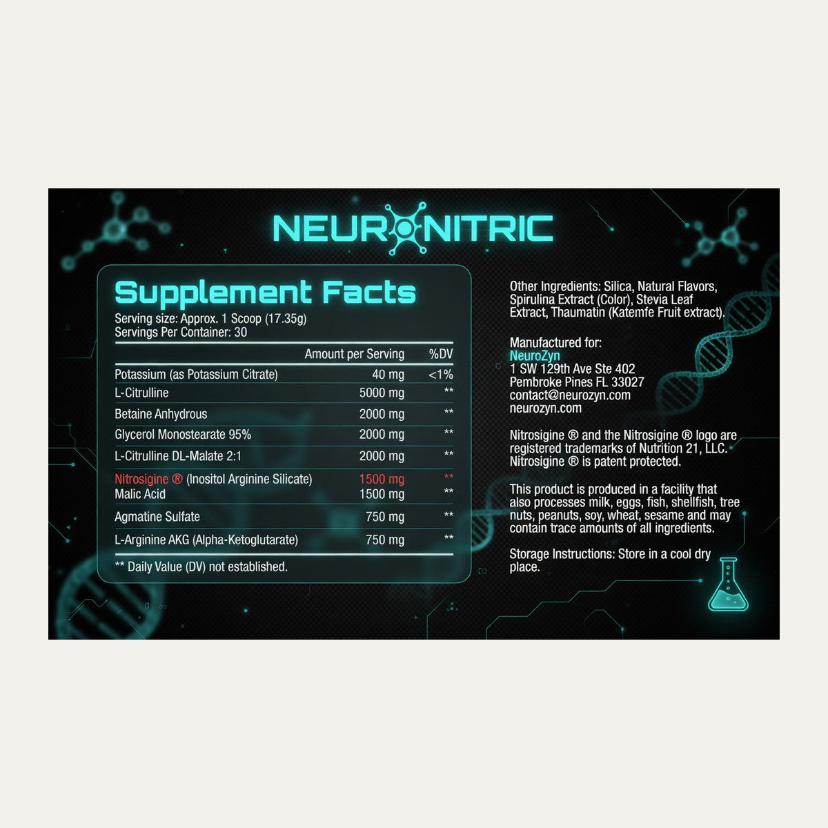 NeuroNitric Supplement Facts