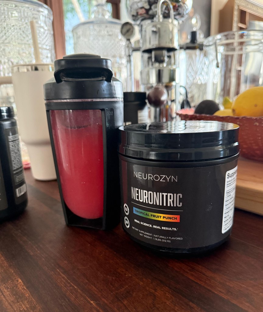 NeuroNitric Tropical Fruit Punch with a mixed shaker